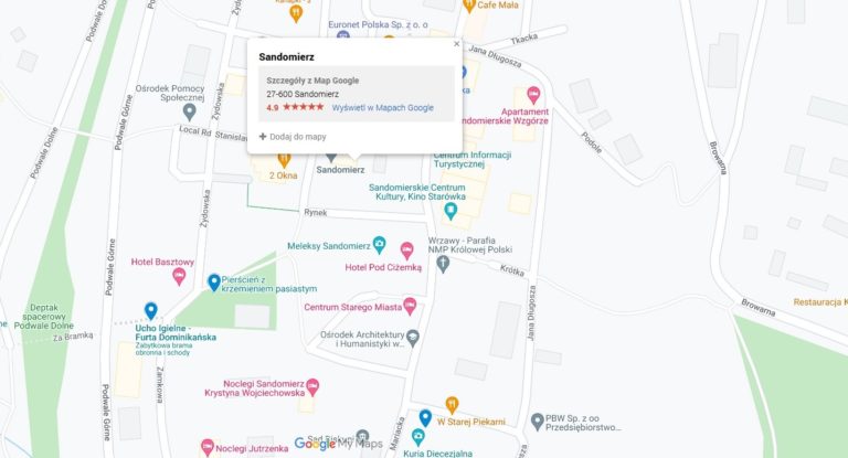 Mapa atrakcji Sandomierza