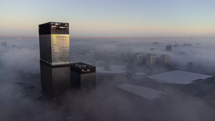 Katowice we mgle (mono)